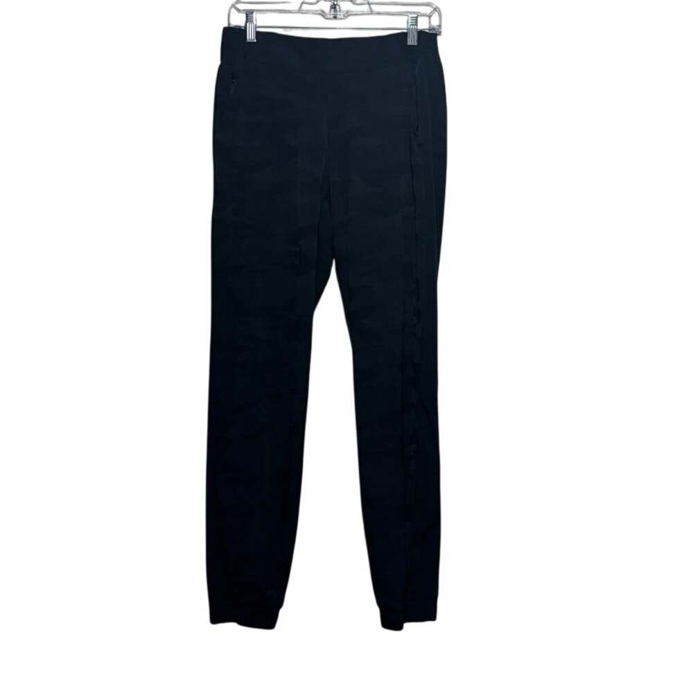 ATHLETA Brooklyn Textured Jogger Pants Womens Size 6 Black Camo Lux Jacquard